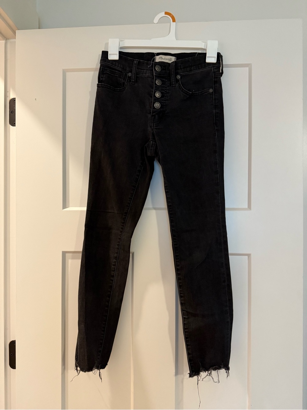 Madewell Black High-Rise Skinny Jeans with Button Fly